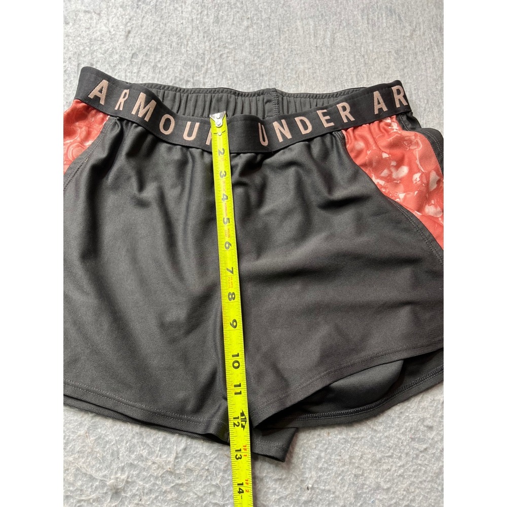 Under Armour Women's Gray Athletic Shorts Pink Floral Print Waistband Logo Sz M‎ - Picture 3 of 4